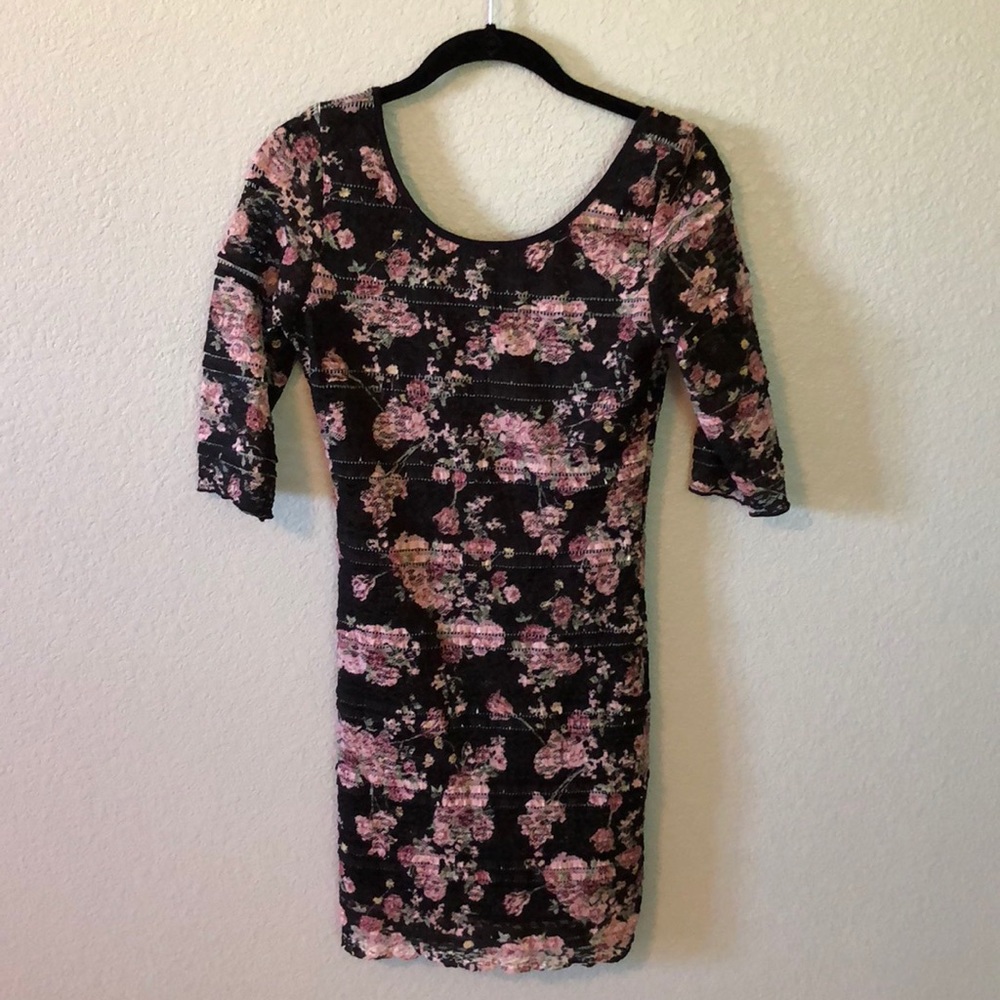 Low back floral mini dress